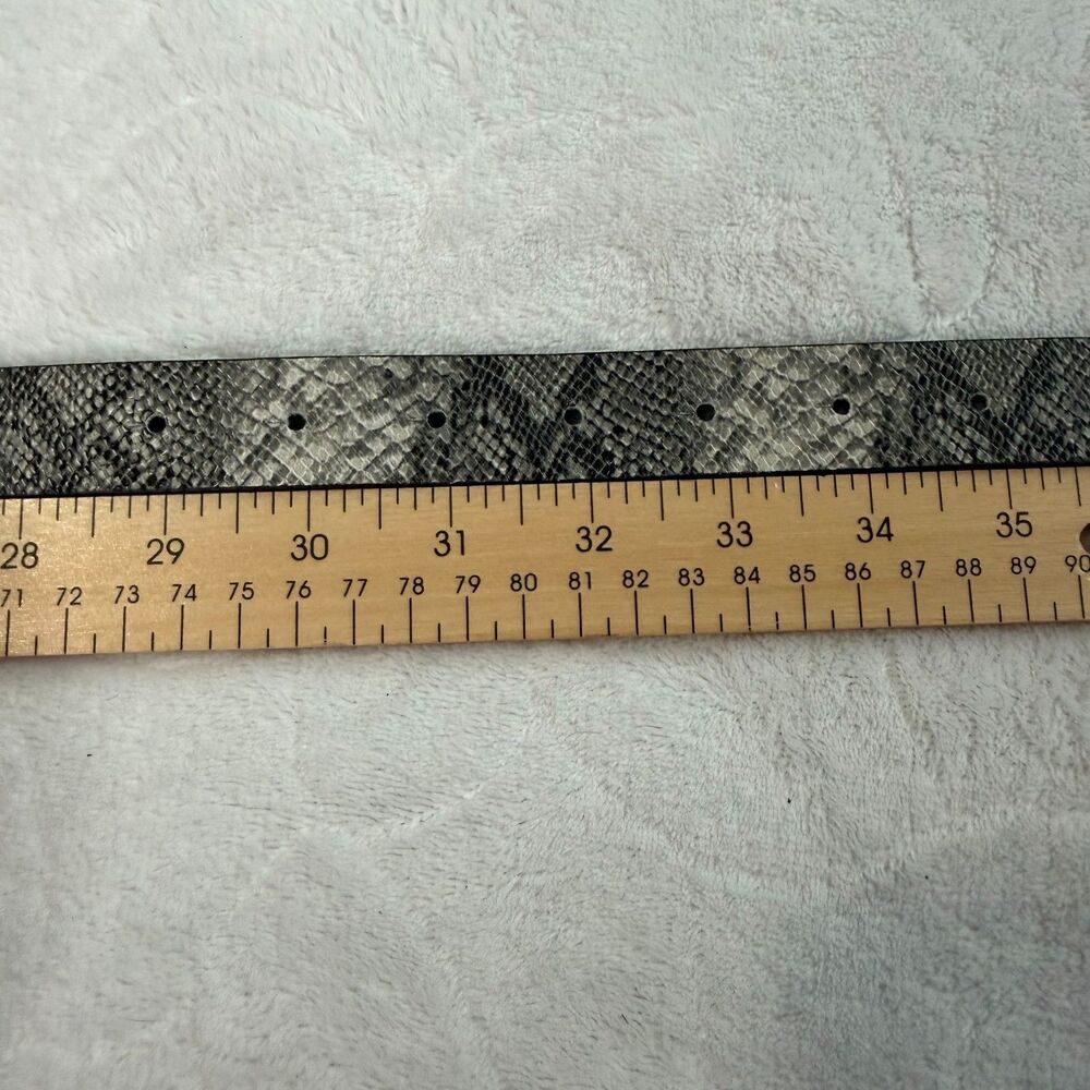 Vintage Anne Klein‎ Gold Lion Head Logo Buckle Reversible Snake Skin Belt 29-35" - Picture 9 of 12